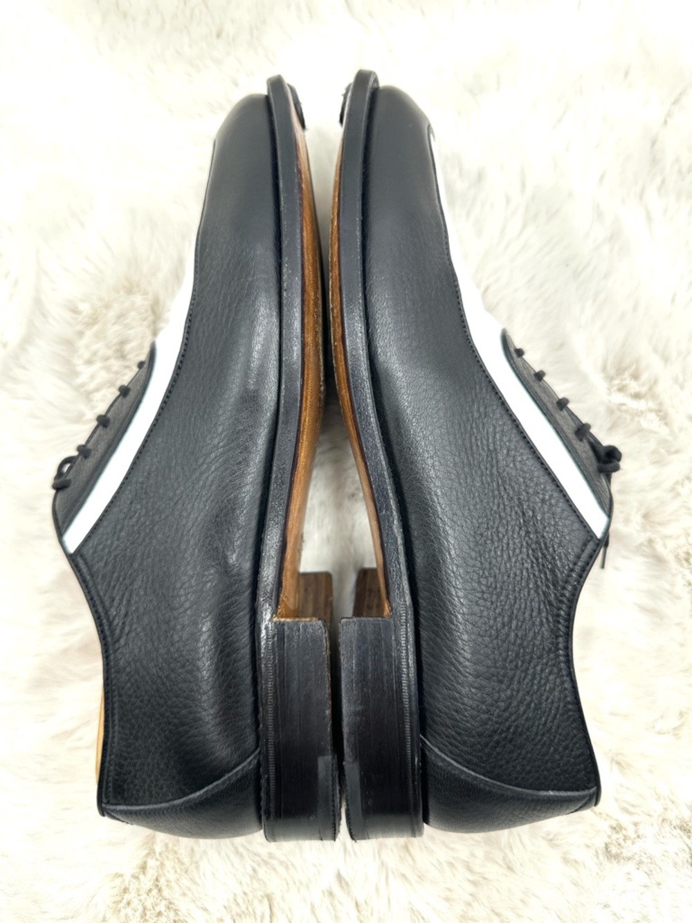 Gravati Mens Two Tone Leather Oxford Dress Shoes Black White size 10 - Picture 9 of 12